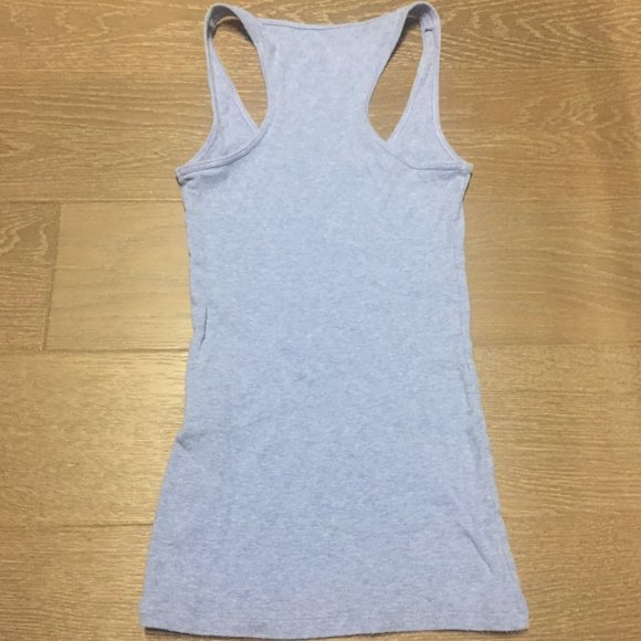 Beautiful heathered/light blue ribbed Armani Exchange racer back tank - Picture 2 of 5